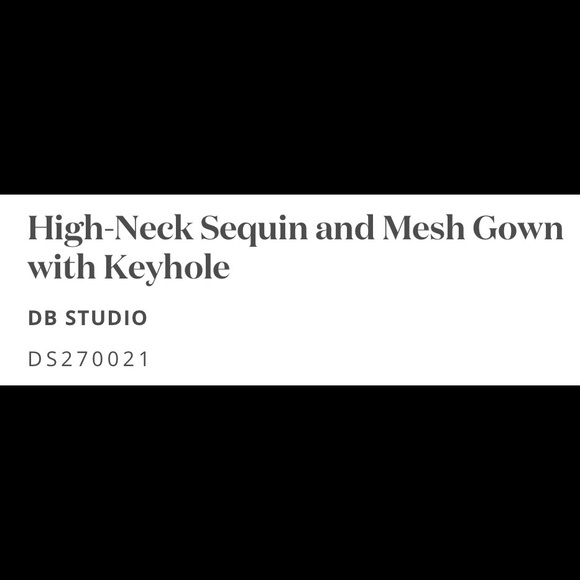 NWT David’s Bridal DB Studio High-Neck Sequin Mesh Gown with Keyhole - Picture 6 of 16